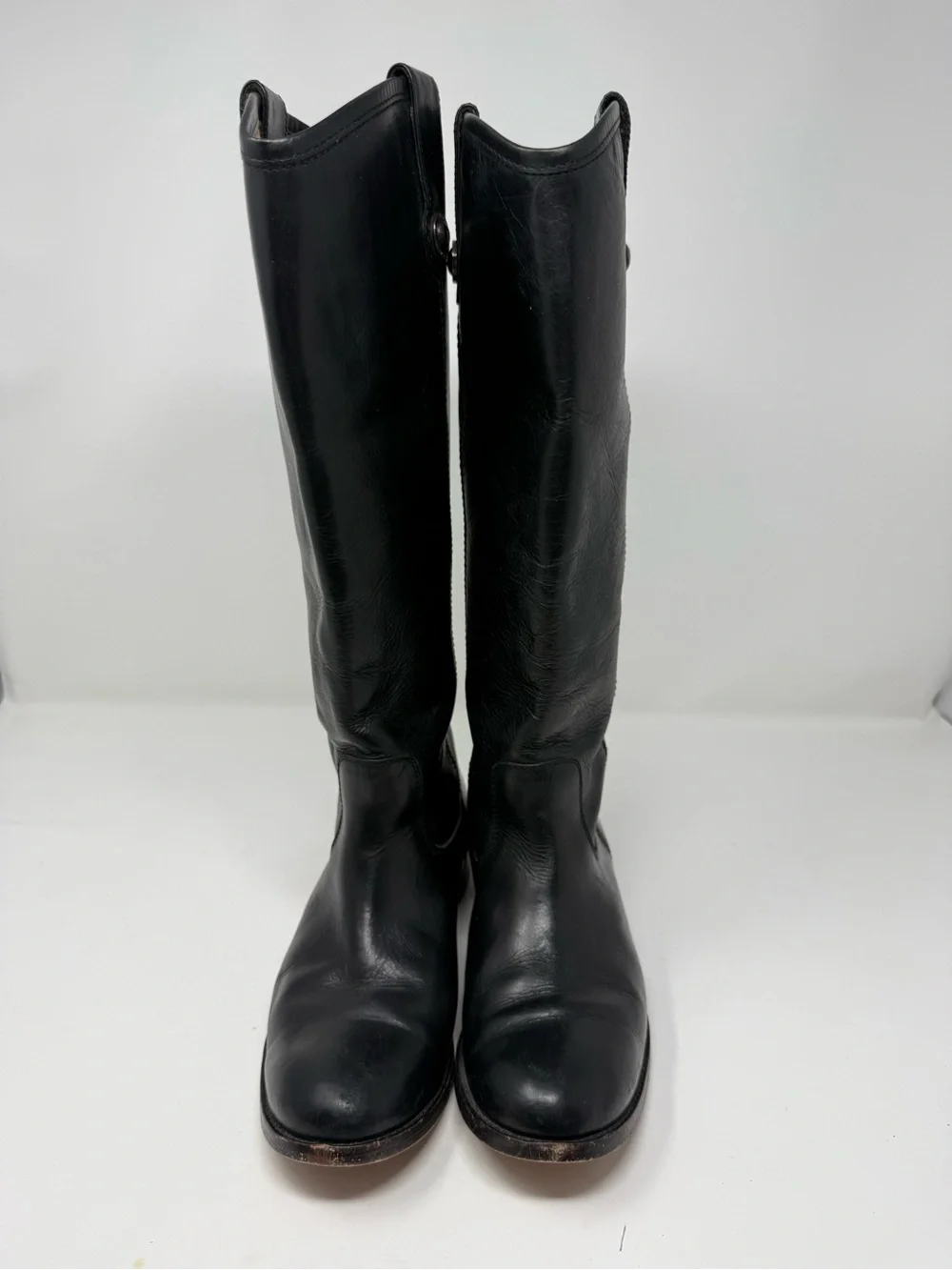 Frye Black Leather Over-The-Knee Riding Boots
